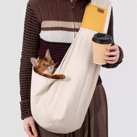 Outdoor Crossbody Pet Carrier Bag for Cats and Small Dogs